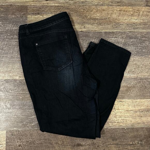 INC International Concepts Women's Black Solid Stretch Denim Skinny Leg Jeans - Picture 3 of 4